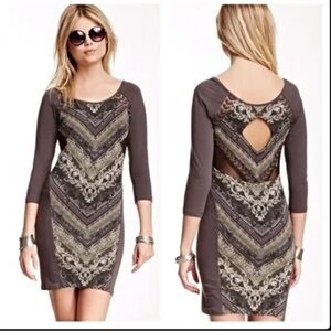 NWT Free People Out of Africa Chevron Bodycon Mini Dress